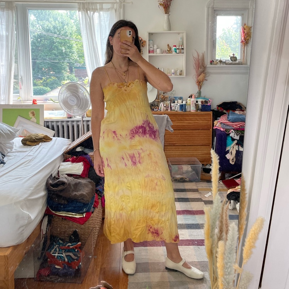 Vintage Tie Dye Crinkle Dress
